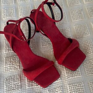 Tibi Red Strappy Sandals
